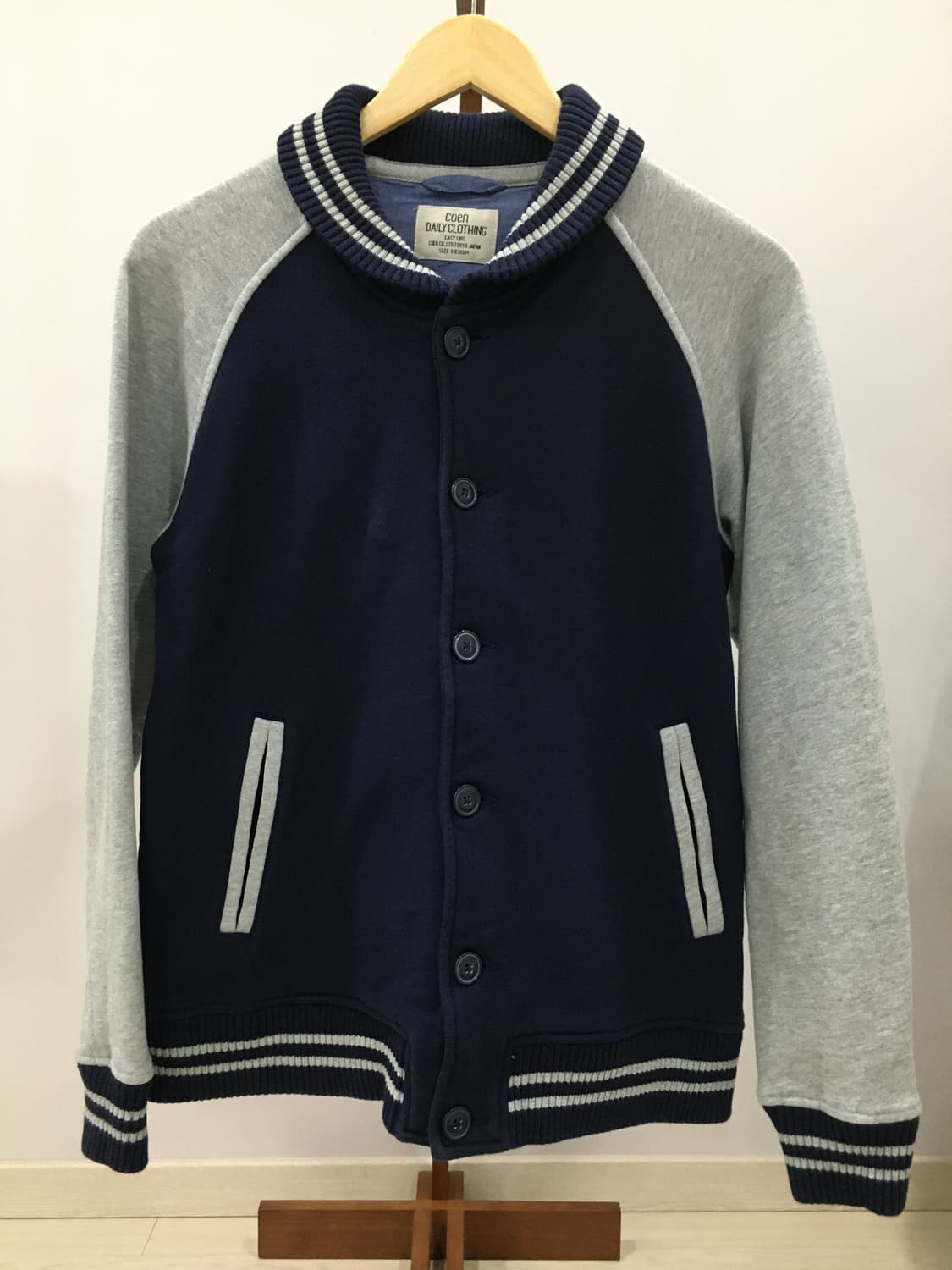 코엔 빈티지 스웨트 바시티자켓 상품이미지1