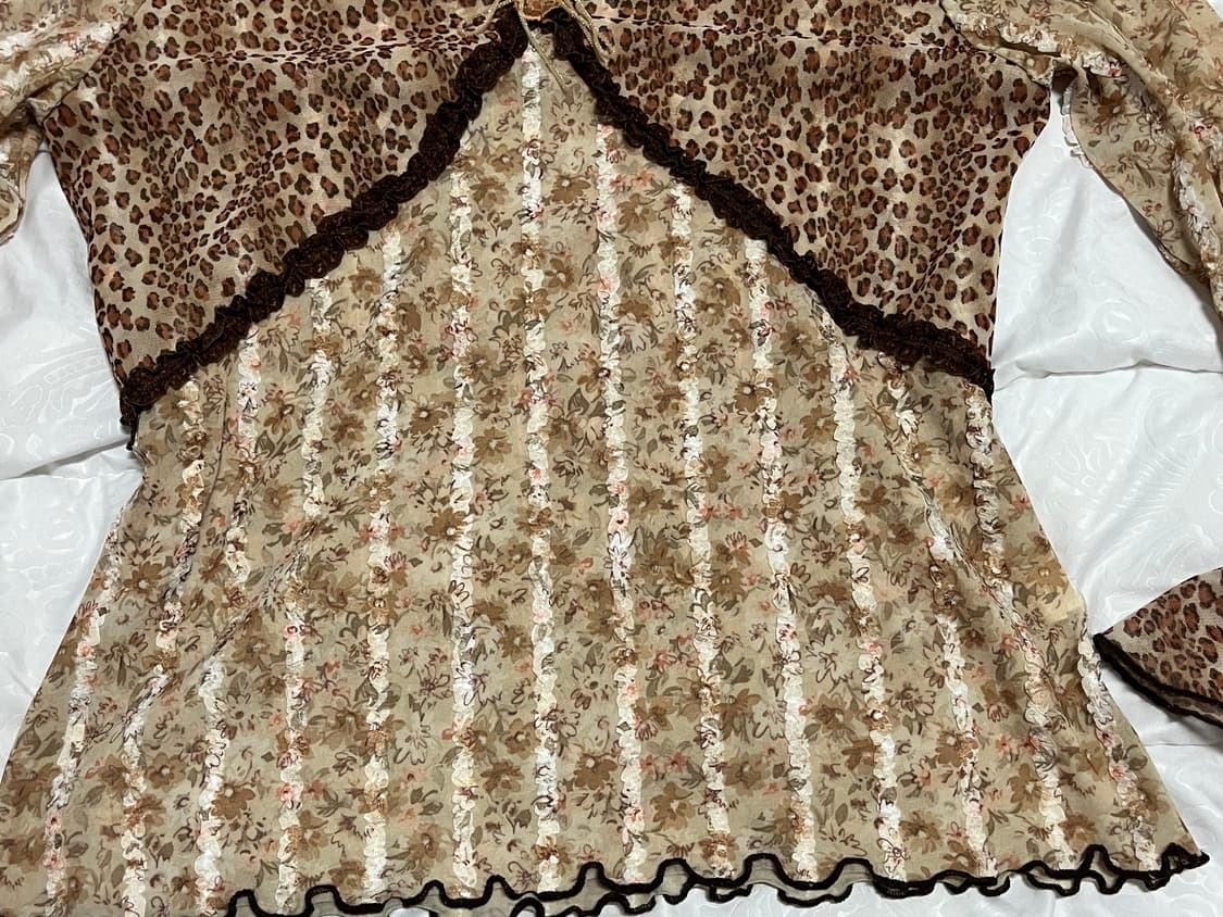 호피 레이스 디테일 블라우스 오네갸루히메갸루하라주쿠페어리호피지브라 상품이미지4