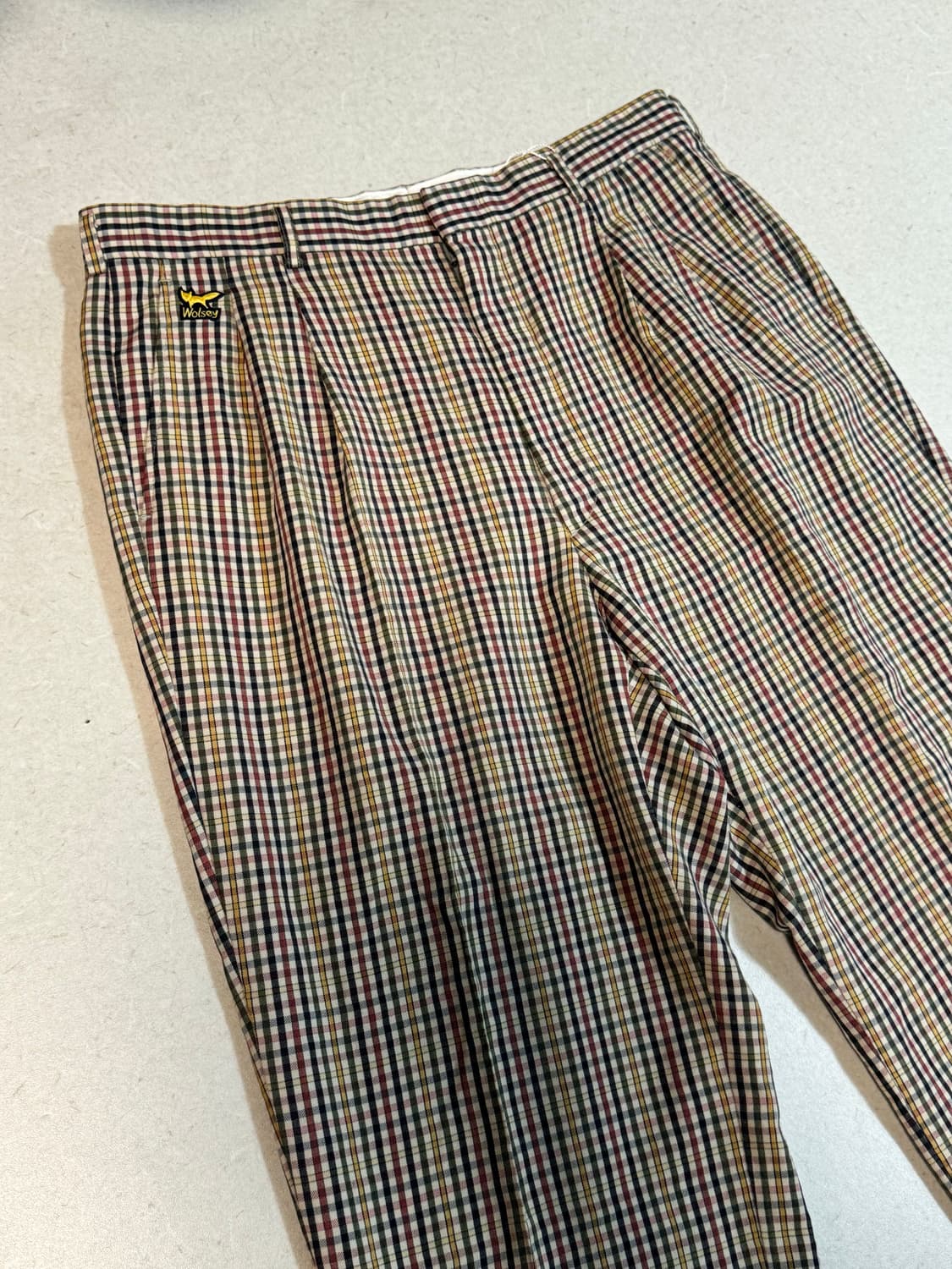 Wolsey 빈티지 컬러블록 체크 골프 팬츠 슬랙스 투턱 치노 팬츠 상품이미지3