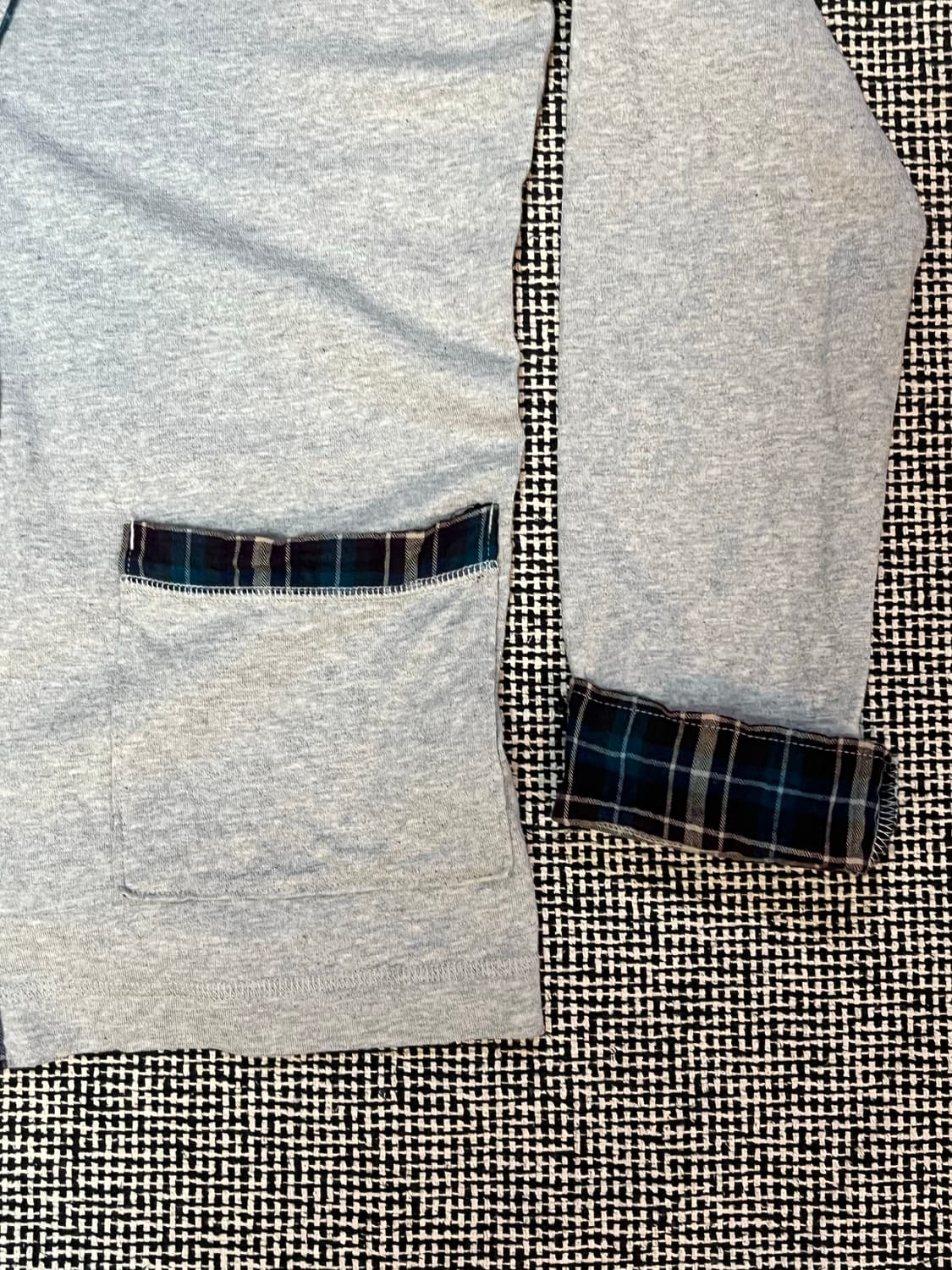 빔즈 체크 디테일 면 가디건 상품이미지3