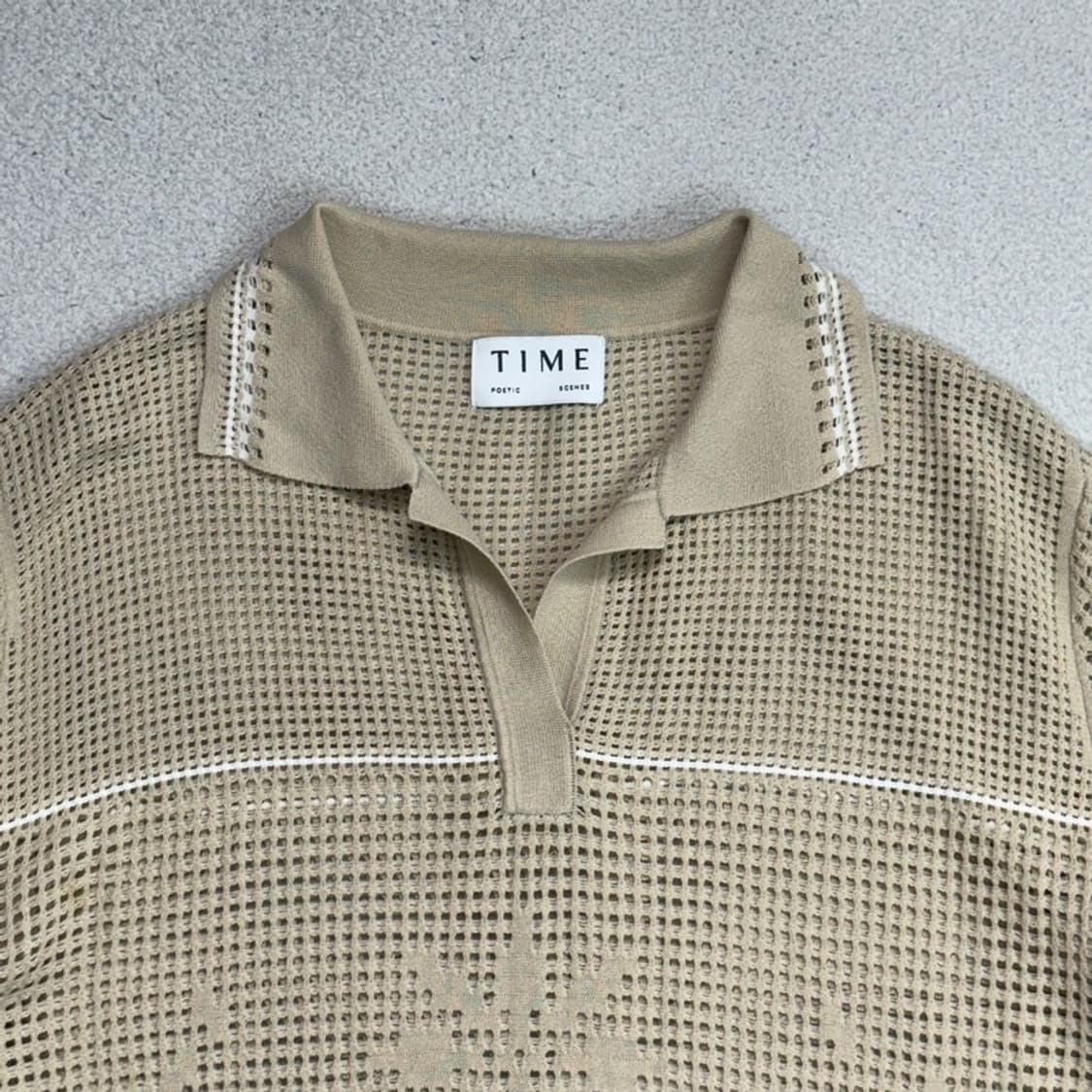 TIME POETIC 플라워 패턴 카라 니트 M 상품이미지2