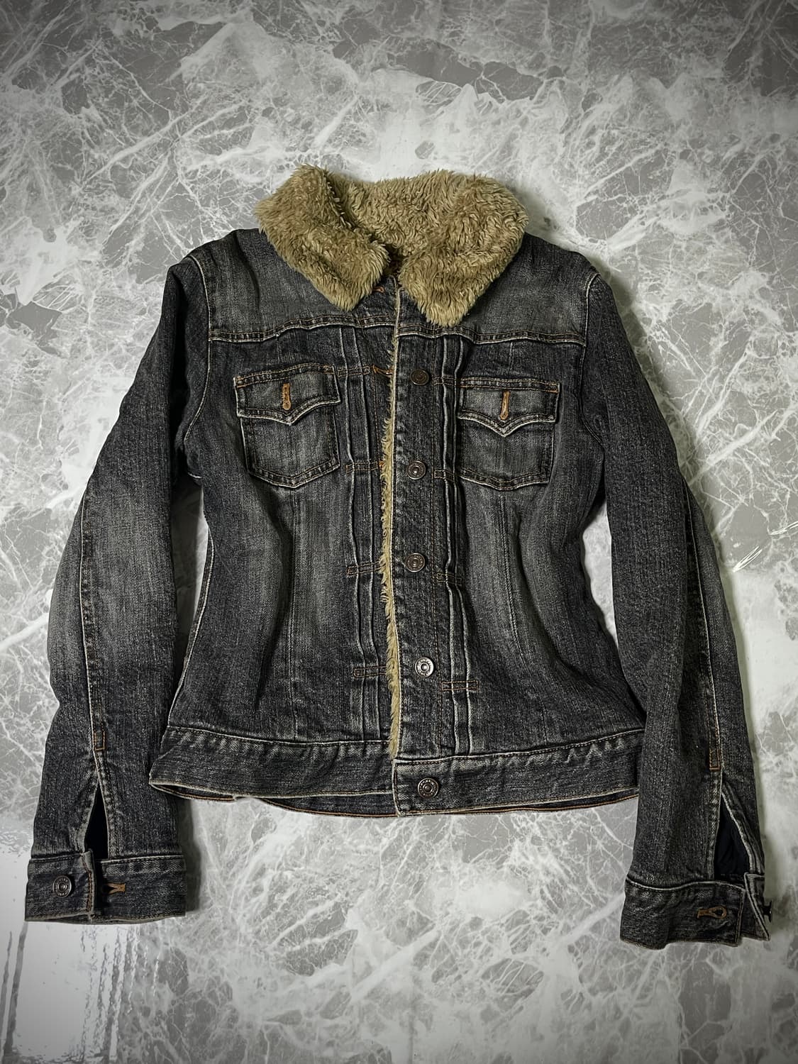 (Unknown)denim fur jacket 상품이미지1