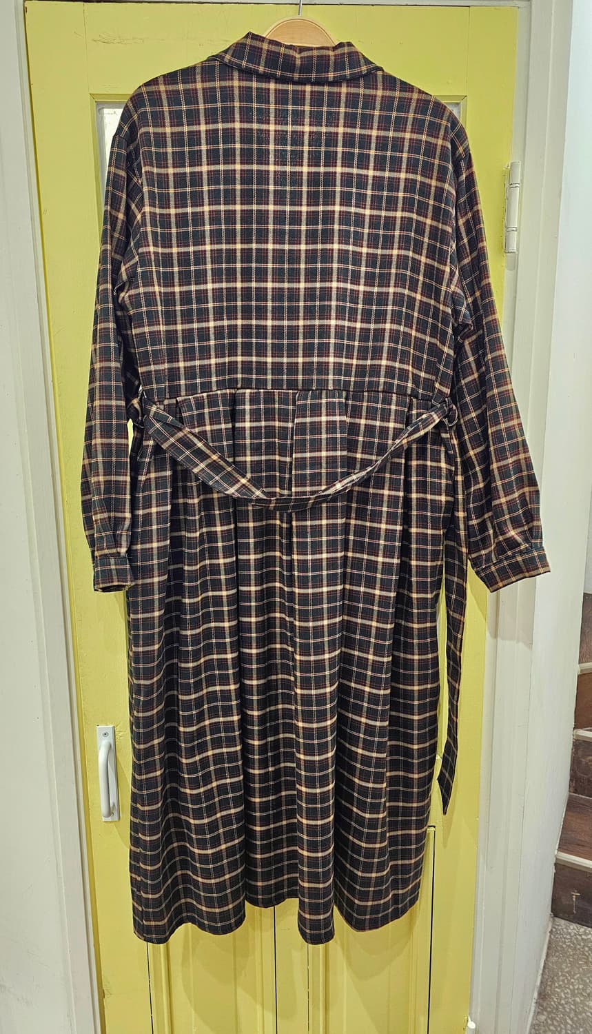 Japan 카키 체크 핀턱 OPS 상품이미지8