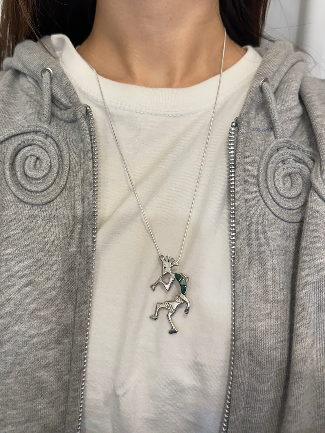 Turquoise Kokopelli Silver Pendant & Bro 상품이미지4