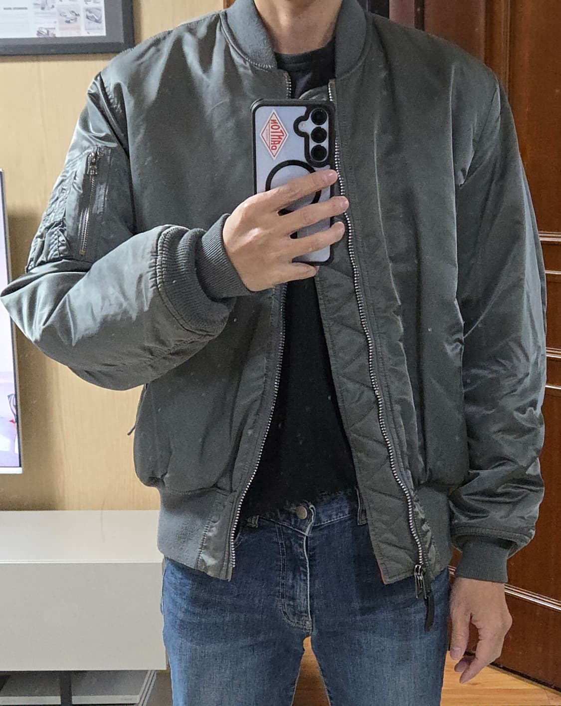 (착샷) 알파인더스트리 ma-1 건메탈 마원 상품이미지6