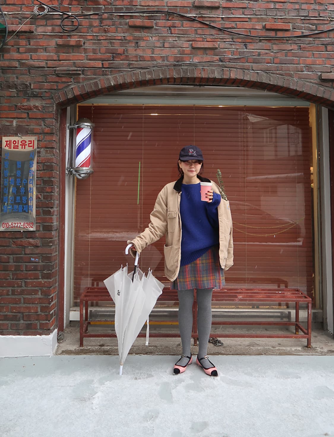 freckle 프레클 체크 플리츠 미디 스커트 상품이미지1