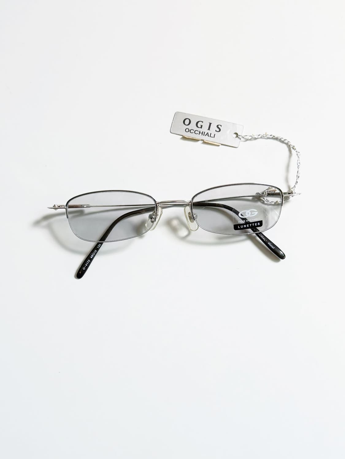 OGIS OCCHIALI 실버 메탈 반무테 스퀘어 빈티지 안경 상품이미지1