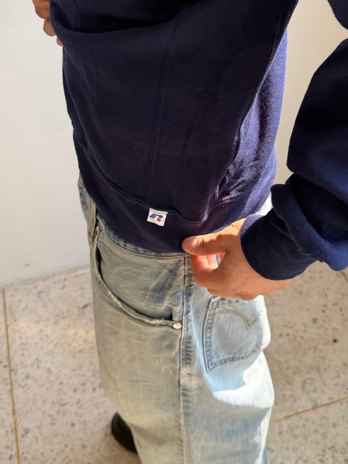 00's 러셀 맨투맨 네이비 블랭크 상품이미지4