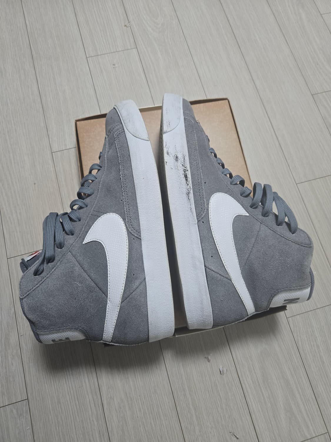 나이키 덩크 하이 스웨이드 그레이 회색 275 상품이미지4