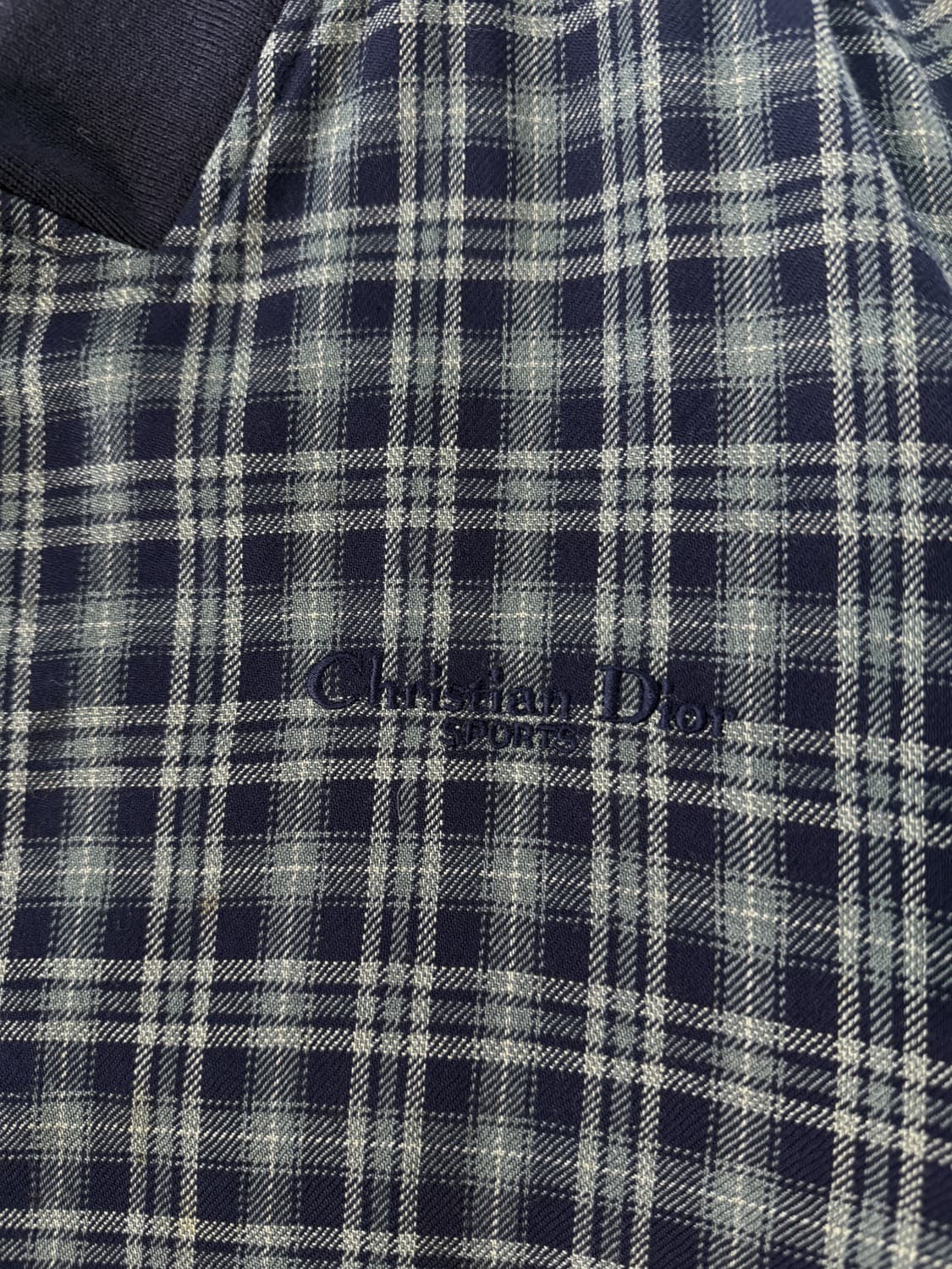 크리스찬 디올 90‘s 루즈핏 울 체크 블루종 자켓 상품이미지5