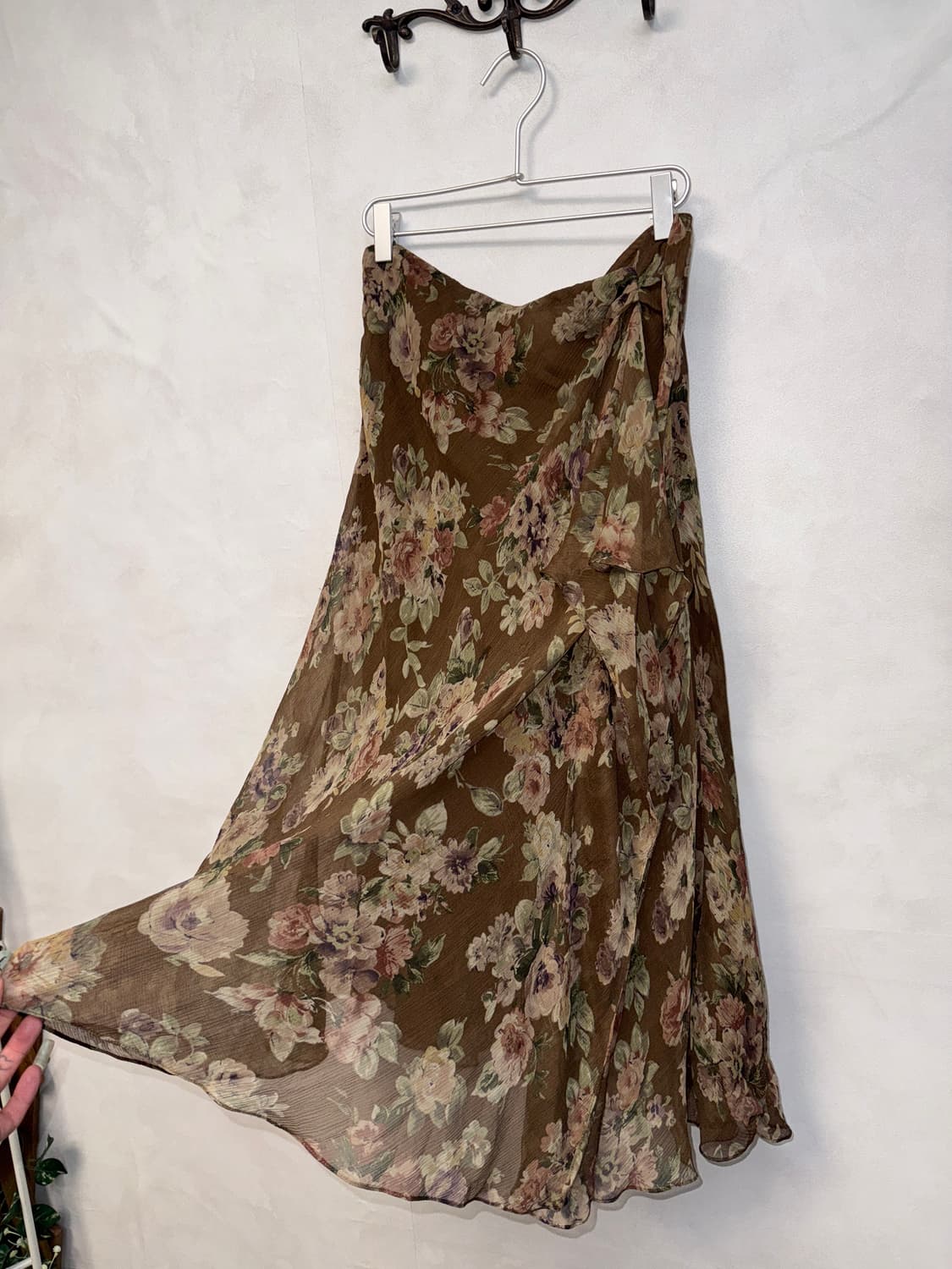 Ralph Lauren brown vintage rose silk 셋업 상품이미지6