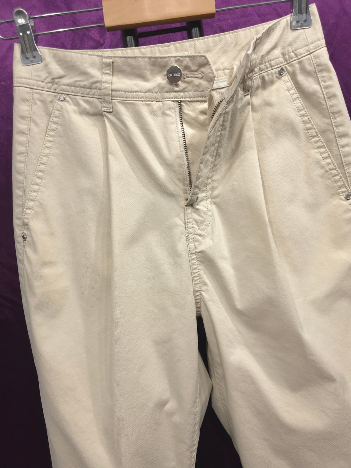 게스 여성 핀턱 와이드 팬츠 26 상품이미지3