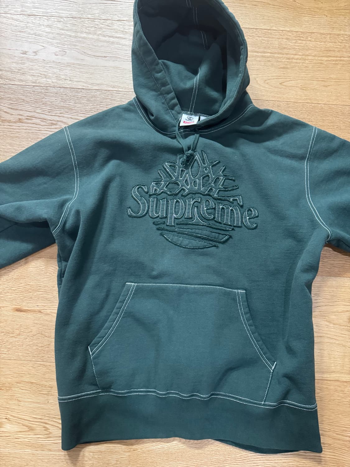 슈프림x팀버랜드 후드 다크그린 m 상품이미지2