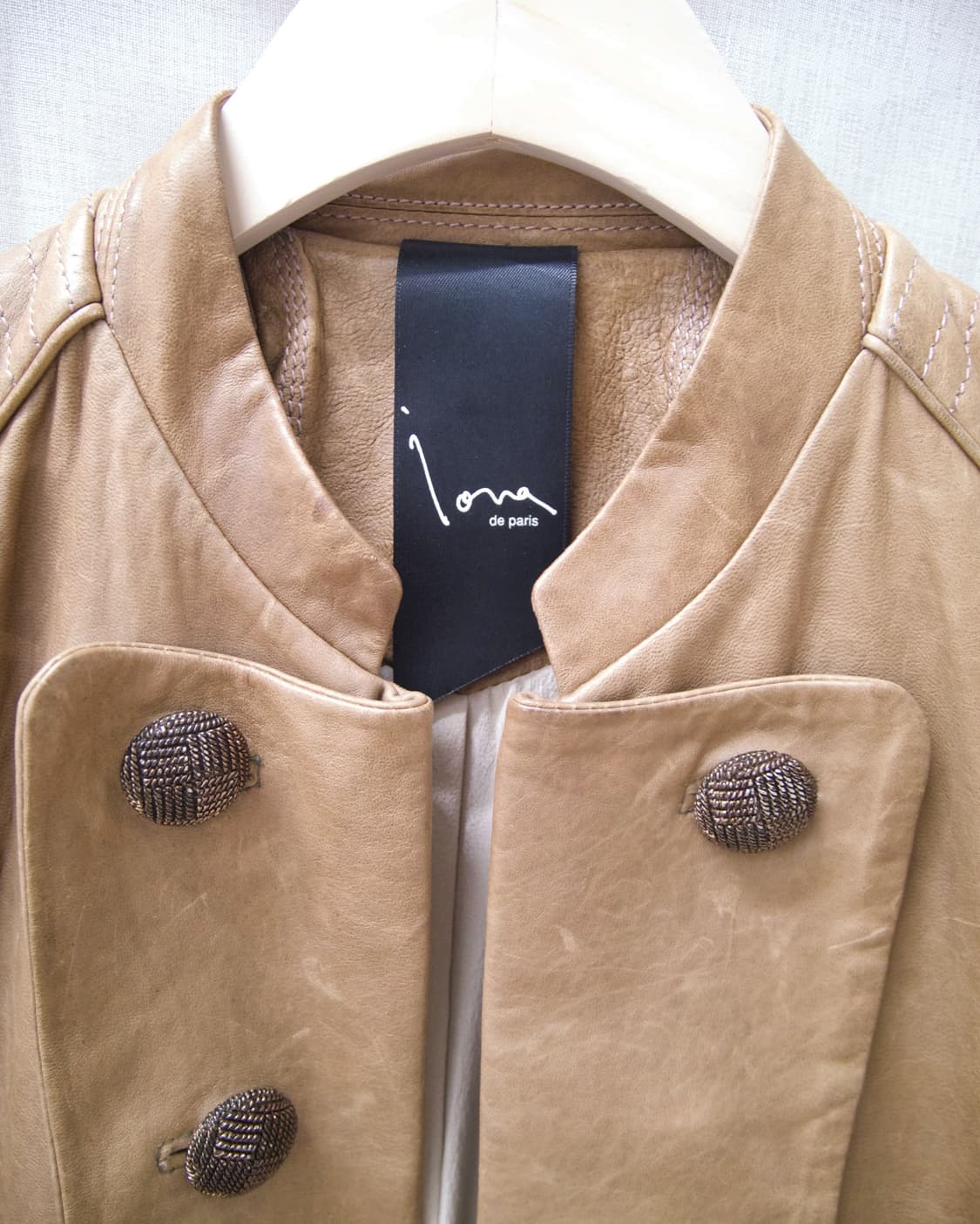 lamb leather stand collar jacket 상품이미지3