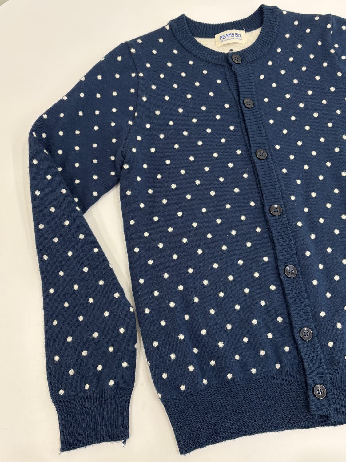 빔즈보이 도트 울 혼방 가디건 상품이미지3