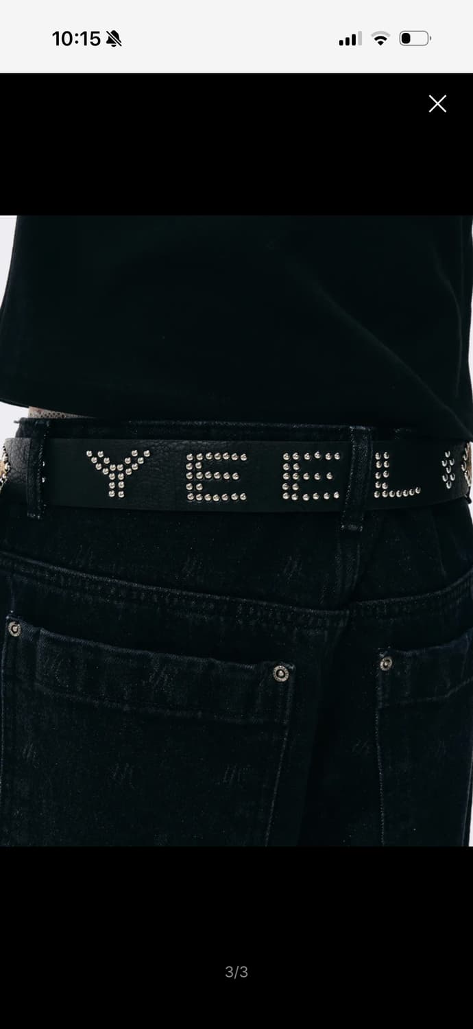 YEEL STUDDED BELT BLACK 상품이미지3