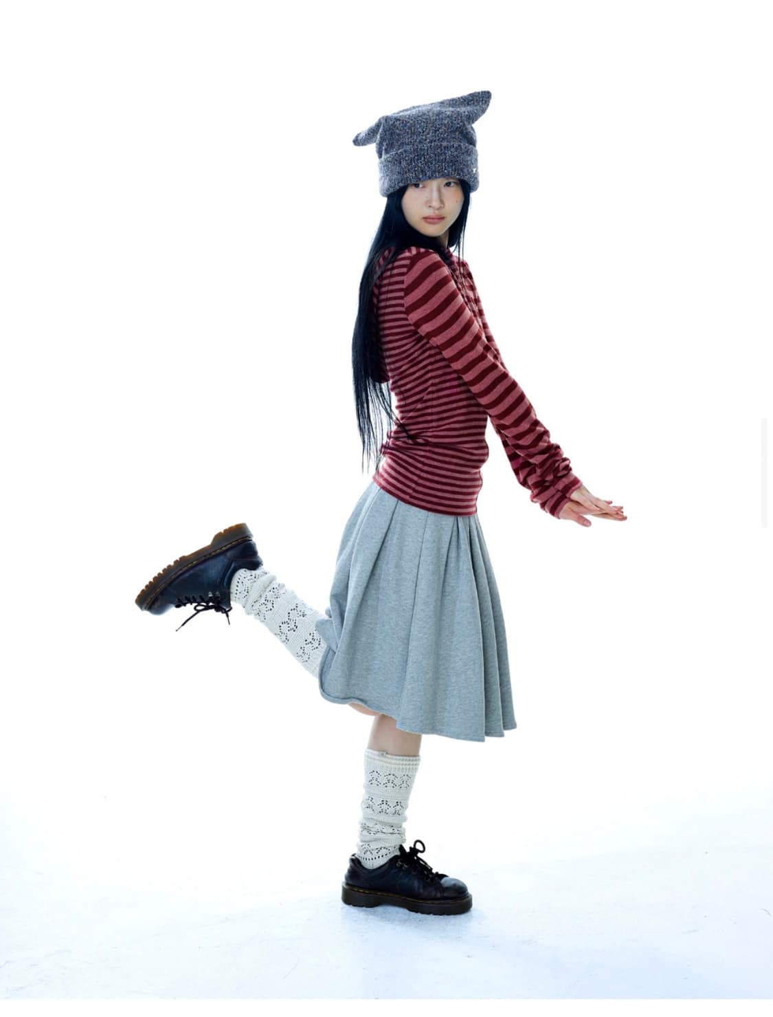 코이세이오 WIDE CAT BEANIE GREY 상품이미지2