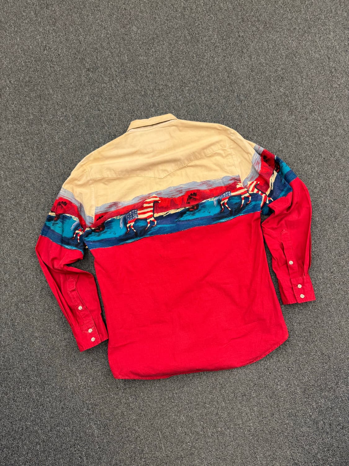 M)Roper Border 빈티지 프린팅 투톤 셔츠 상품이미지5