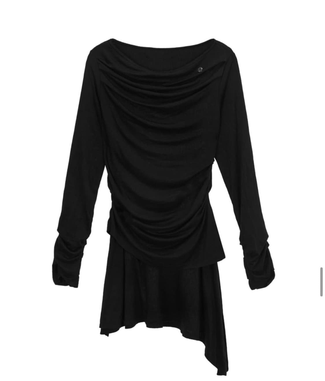 Draped Jersey Long Sleeve (Black) 상품이미지1