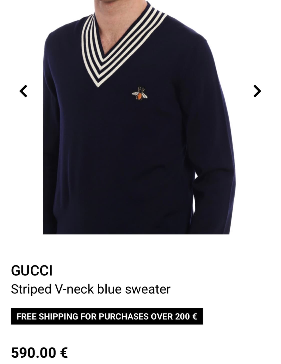 [95] 구찌 꿀벌 브이넥 니트 상품이미지2