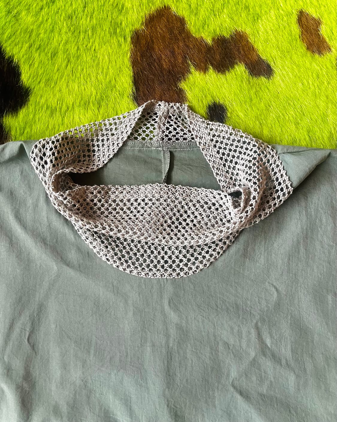 Jpn Vintage Mesh Drape Neck Summer Top 상품이미지6