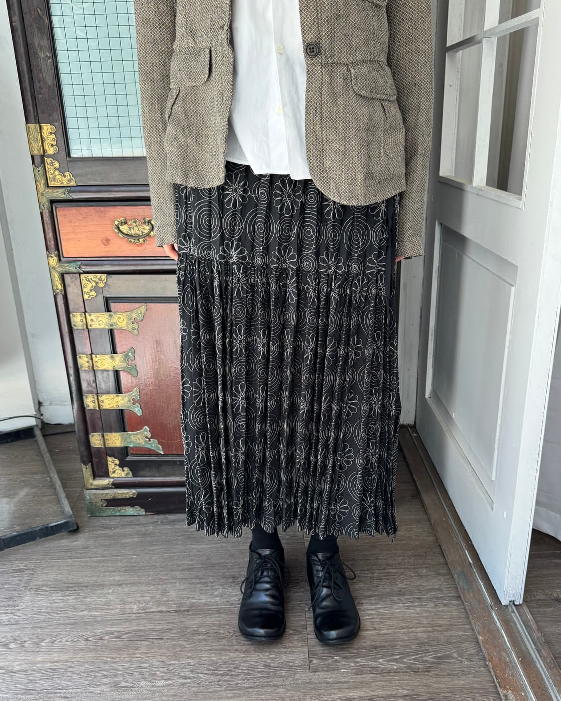 이세이 미야케 FETE 엠브로이더리 플리츠 스커트 상품이미지2