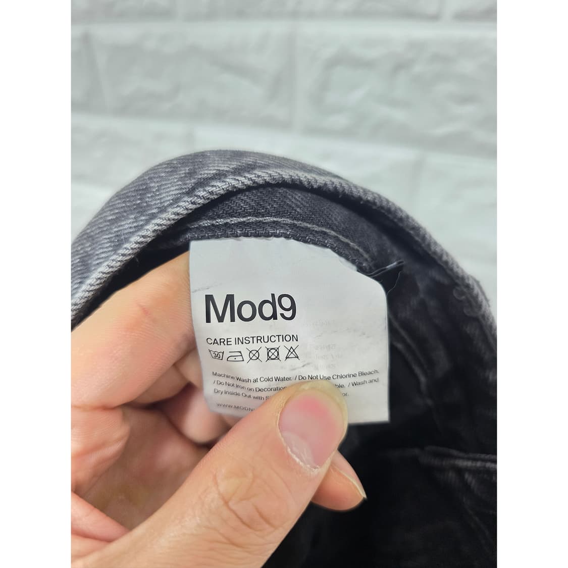 모드나인 블랙 와이드 데님 팬츠 32인치 상품이미지3