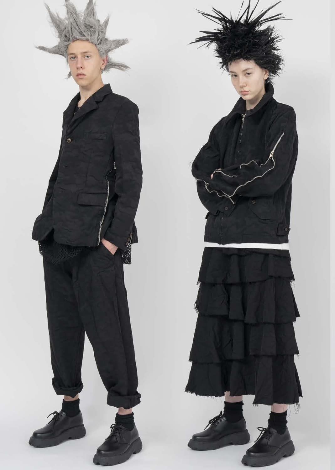 25ss 블랙 꼼데가르송 카모플라쥬 zip 자켓 l 상품이미지1