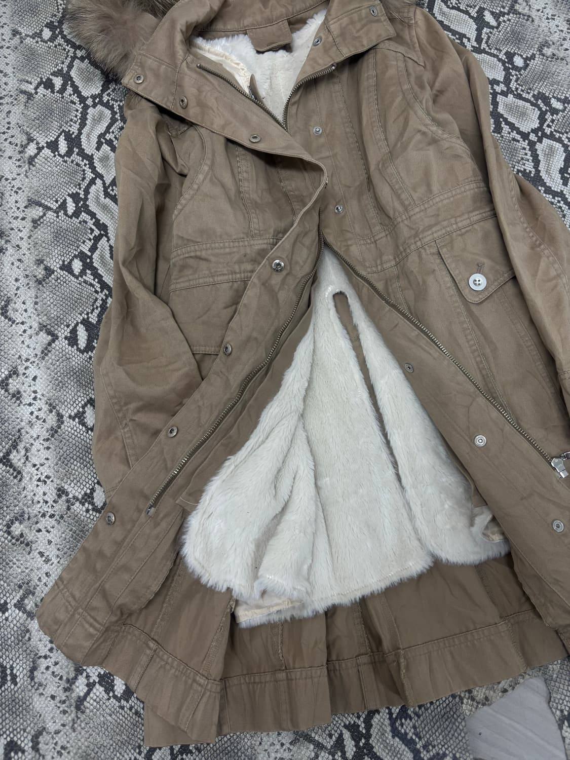 Y2K Grunge Mood Fur Hoodie Jacket 상품이미지5