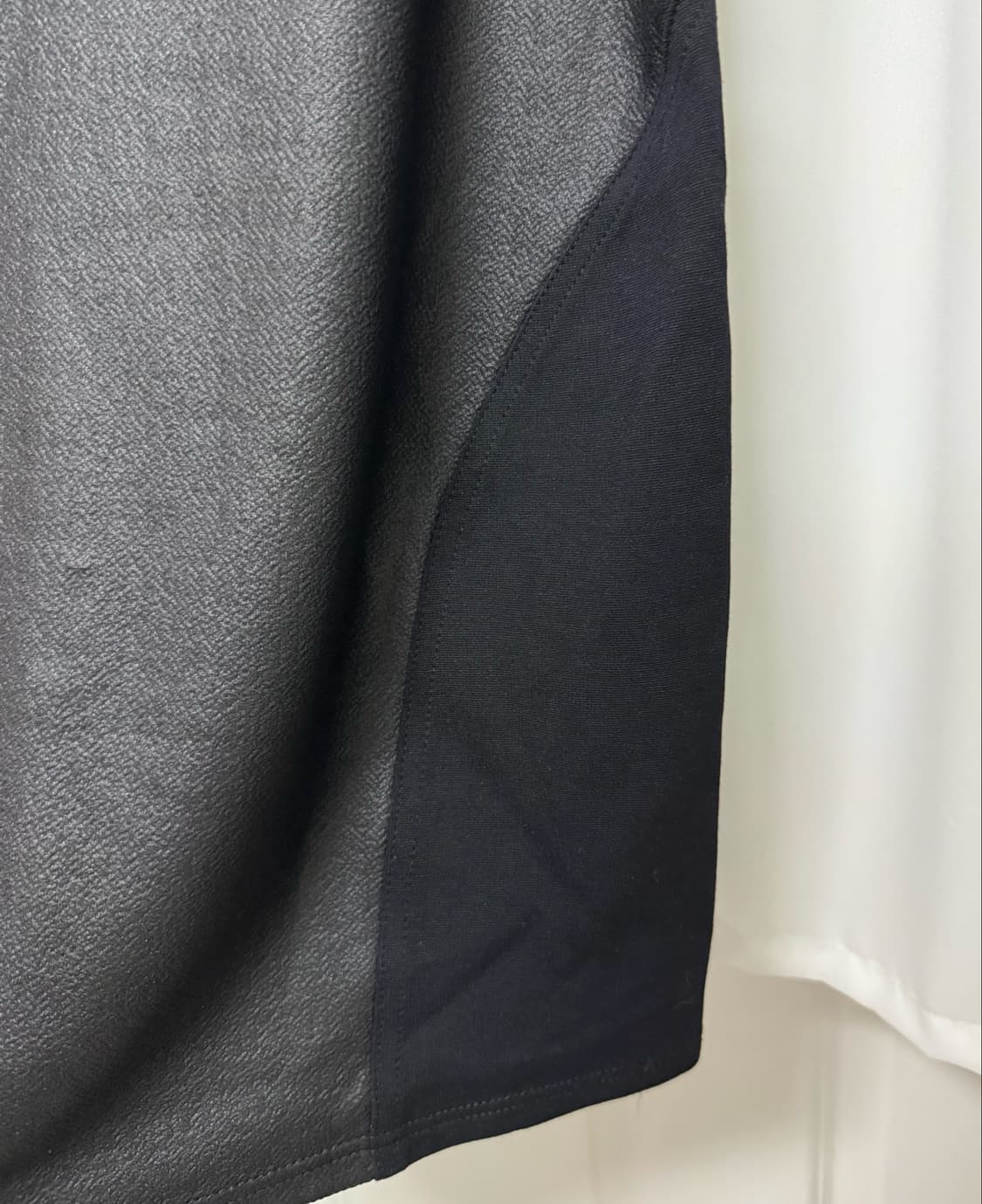 BCBGMAXAZRIA 블랙 레더 배색 반팔원피스 M 상품이미지8