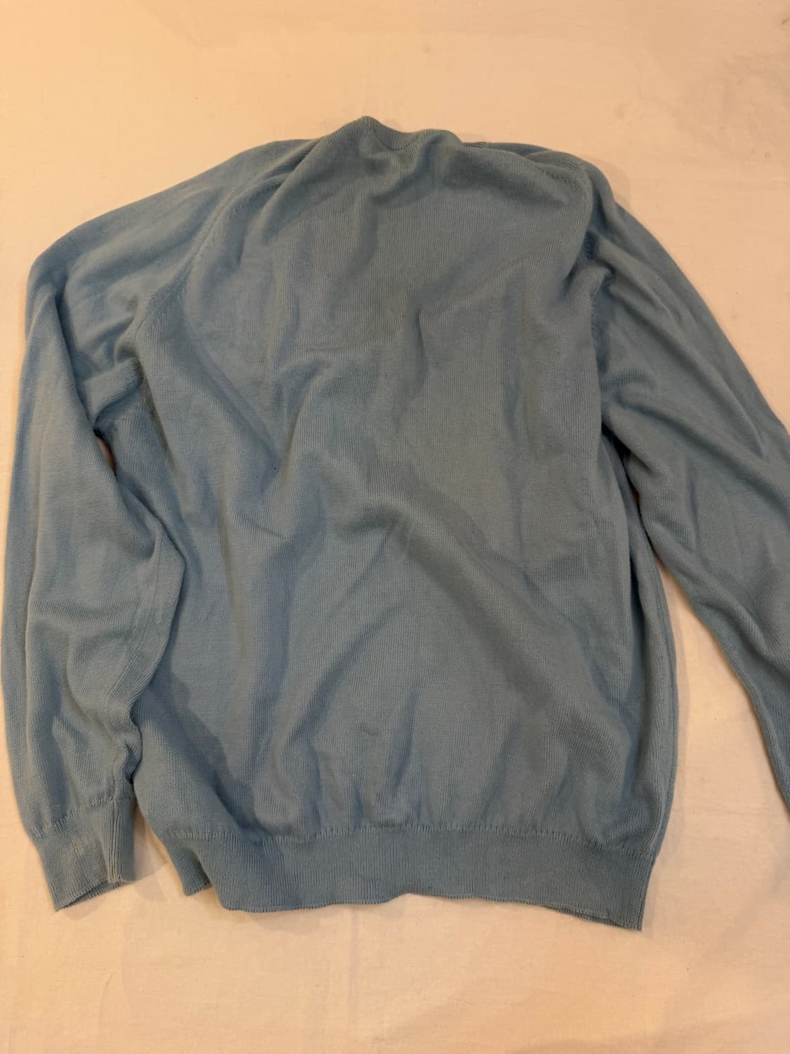 80s 버버리 아카이브 바텀로고 코튼 니트 스카이블루 상품이미지3