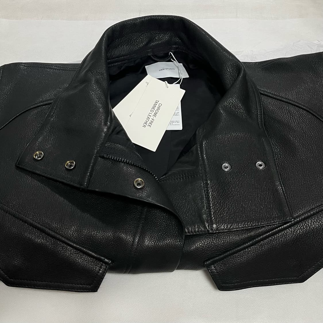 [XS,M]H&M 에이치앤엠 스튜디오 페블럼 레더 자켓 상품이미지3