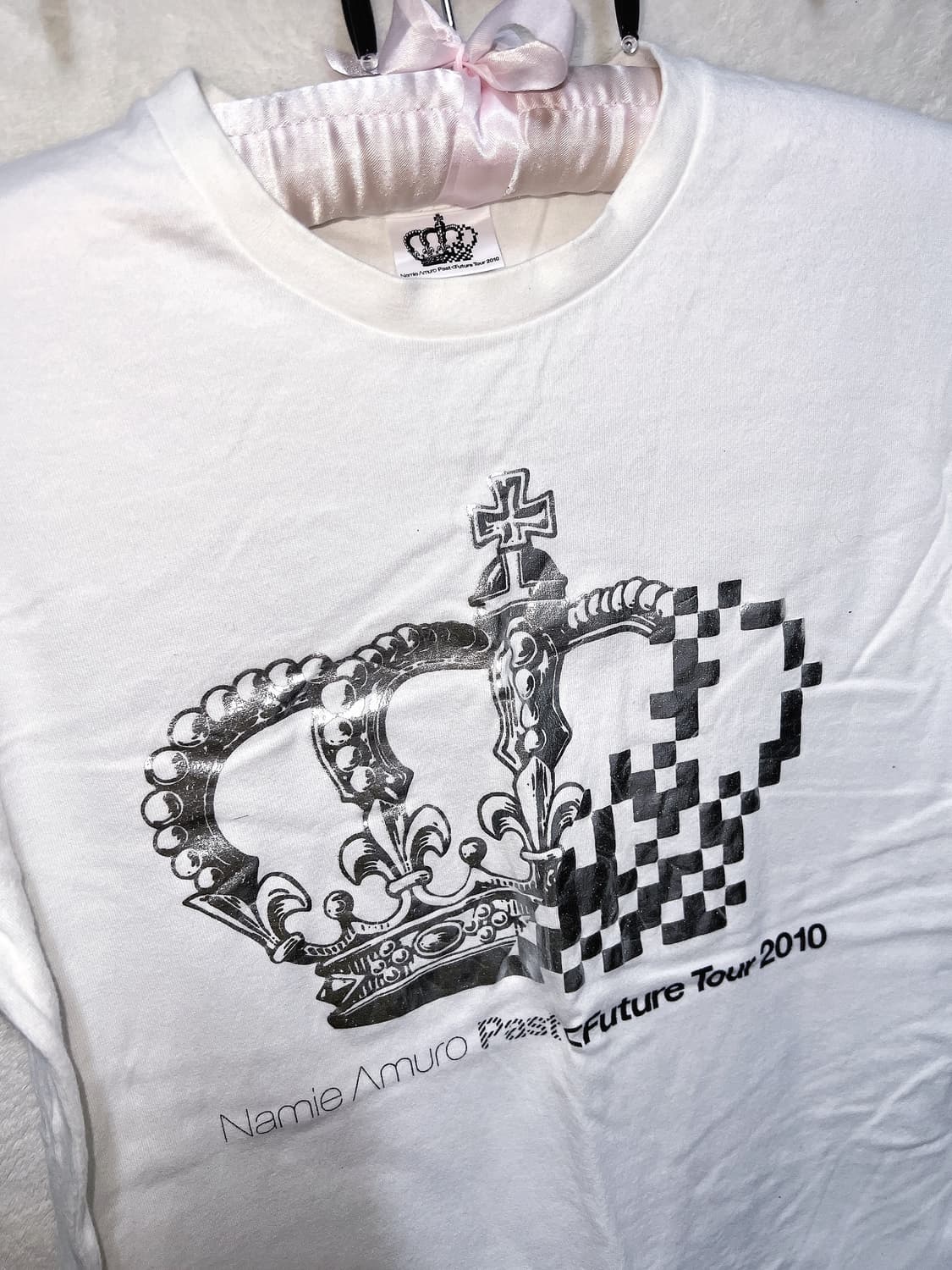 아무로나미에 티아라 프린팅 반팔티셔츠 갸루 펑크 헤이세이 시부야 핀터 상품이미지8