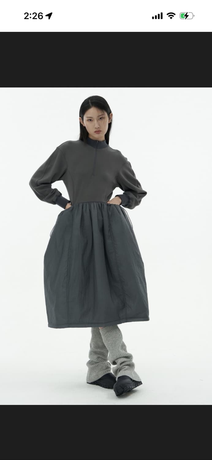 아모멘트 패딩원피스+패디드 후드베스트 상품이미지1