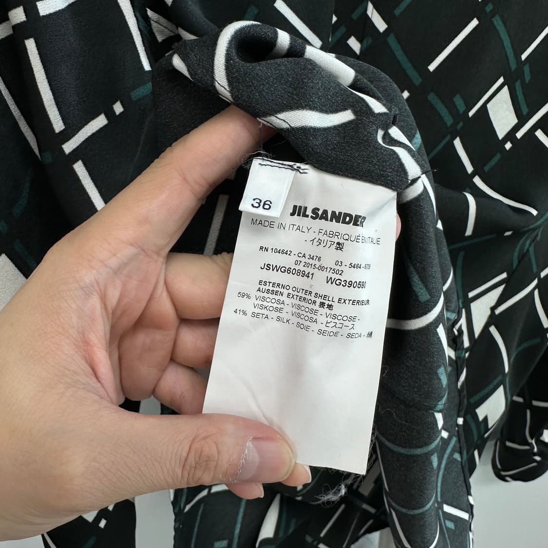 질샌더 지오메트릭 실크 셔츠 블라우스 상품이미지9