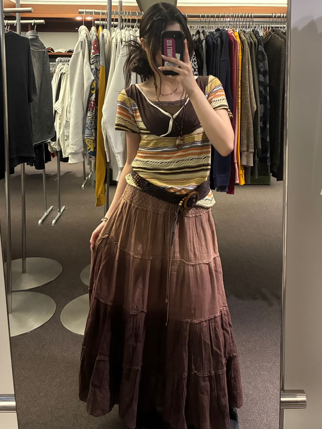 OS)Japanese vintage 보헤미안 v넥 반팔 상품이미지7