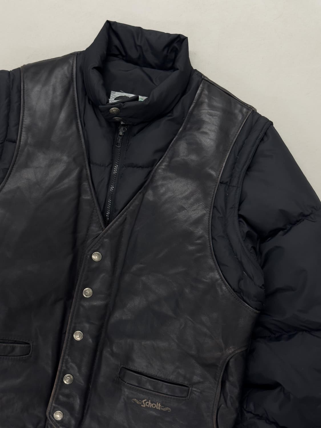 80s 쇼트 레더 다운 자켓 상품이미지4