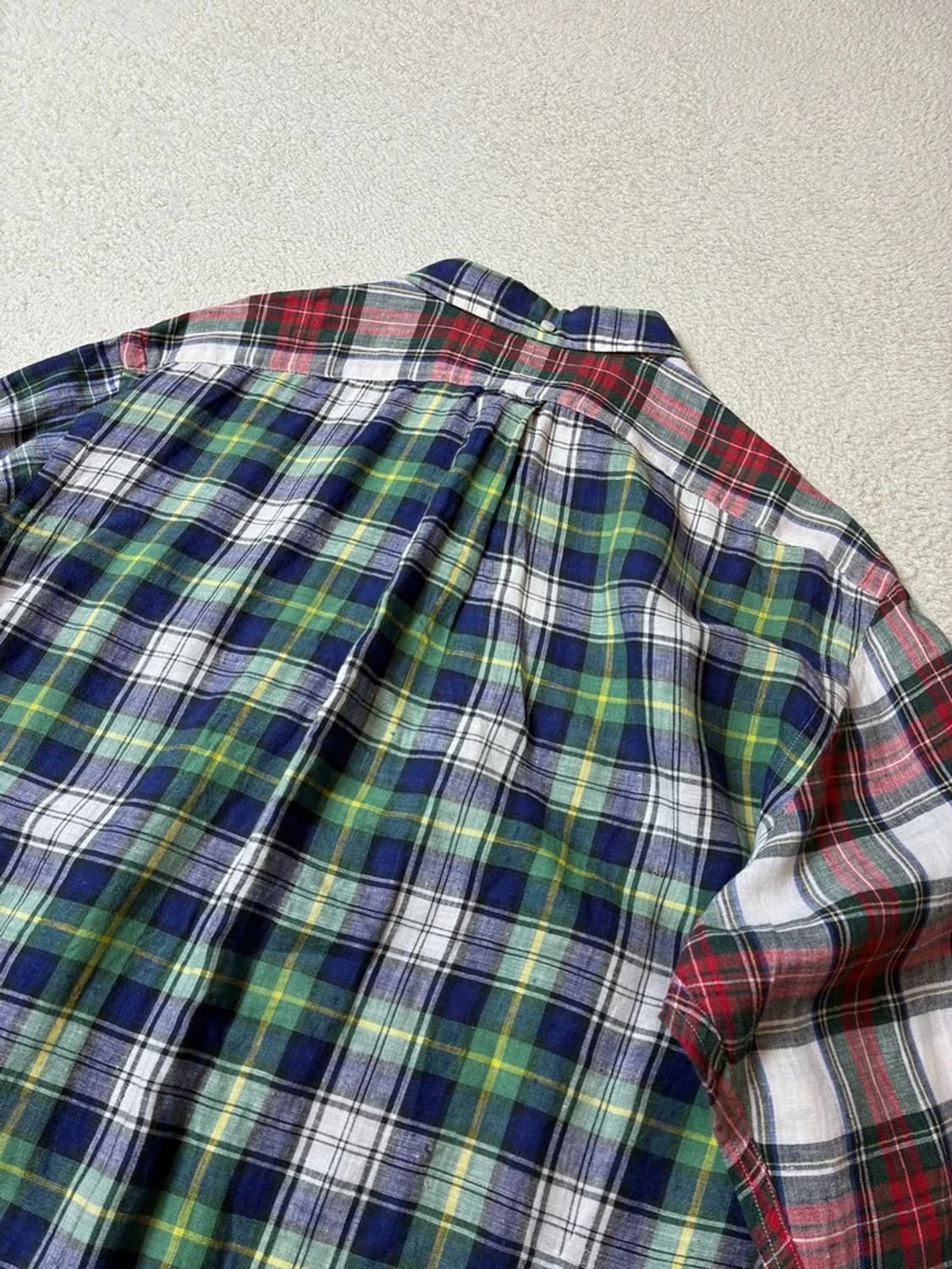 폴로 랄프로렌 10's 린넨 체크 배색 셔츠 PN7481 상품이미지5