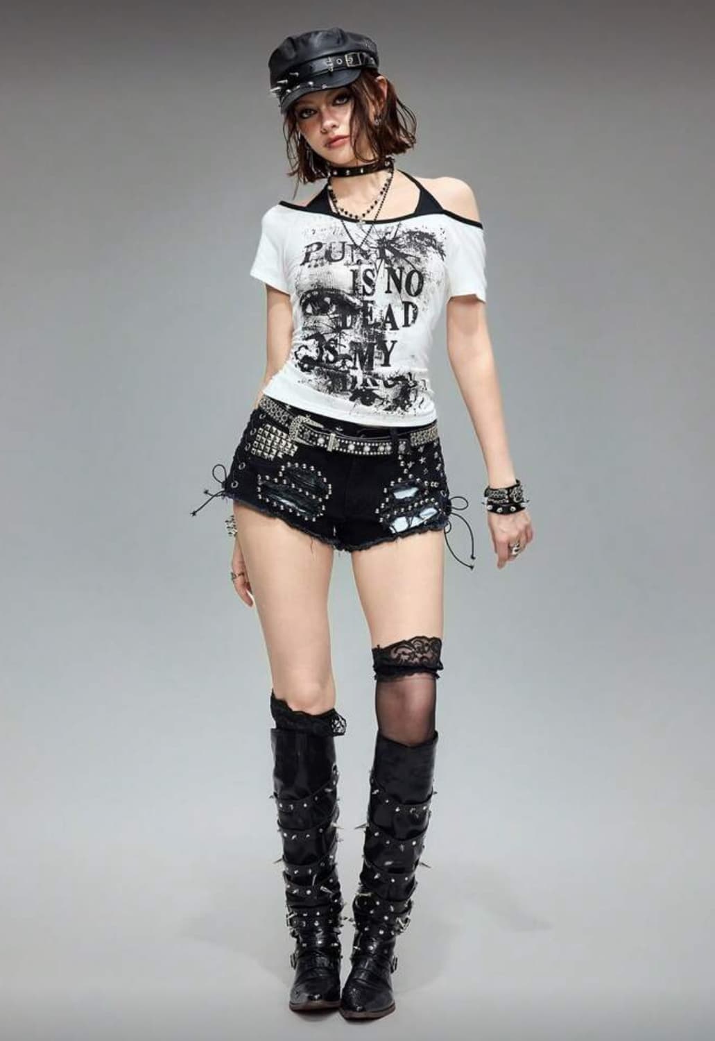 스터드 반바지 블랙 핫팬츠 숏팬츠 상품이미지5