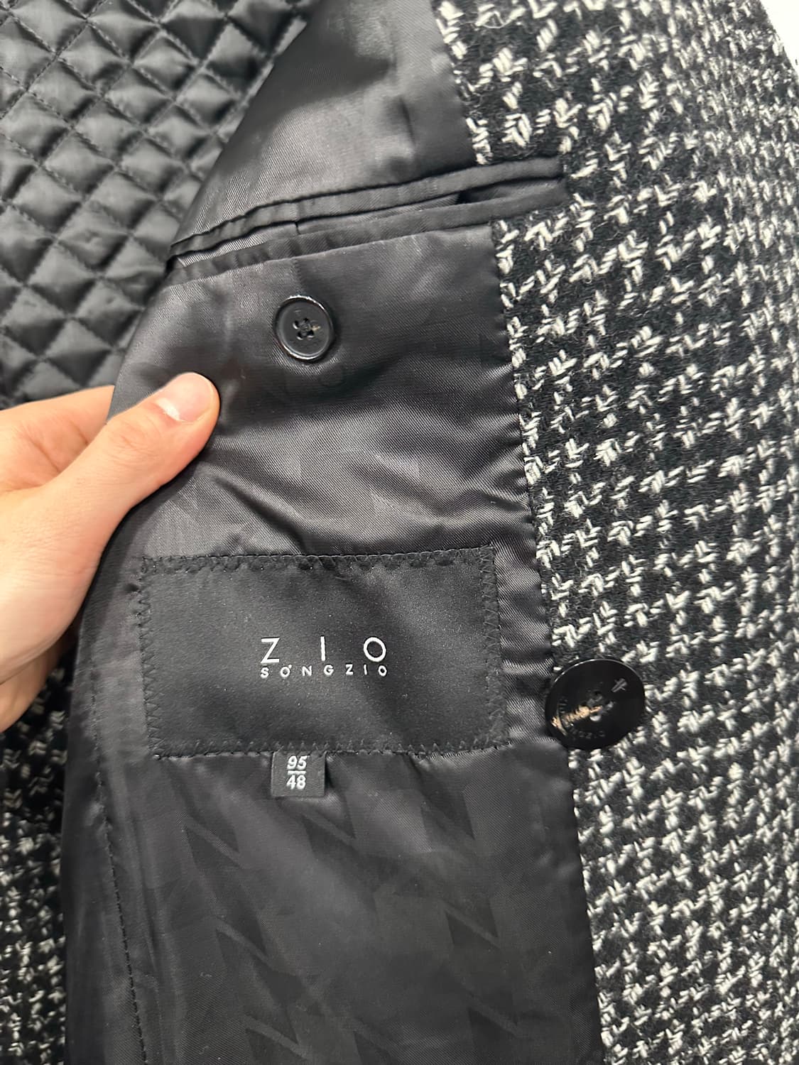 지오 송지오 모 체크 코트 상품이미지3