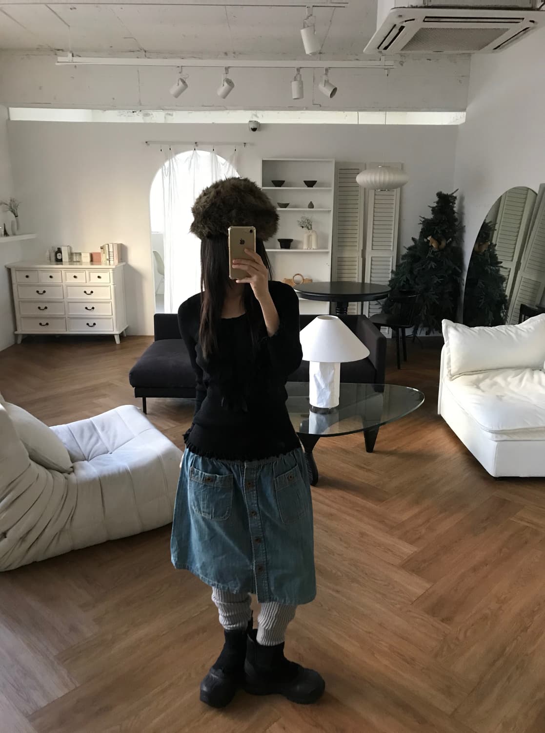 vintage denim button skirt 상품이미지2