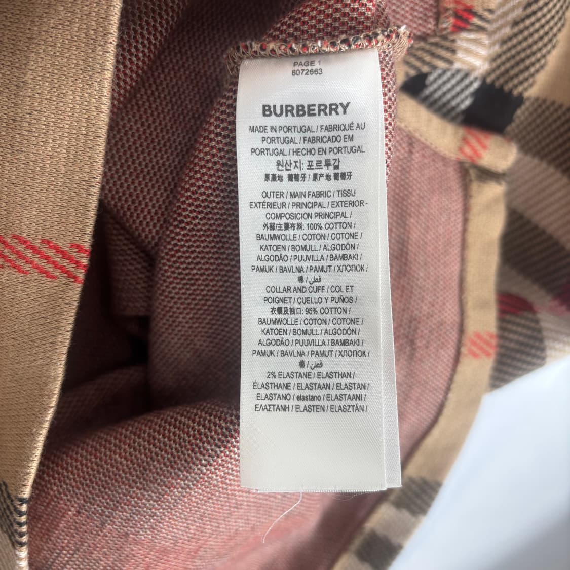 (새상품급)XL 버버리 체크 코튼 자카드 손흥민 폴로셔츠 상품이미지9