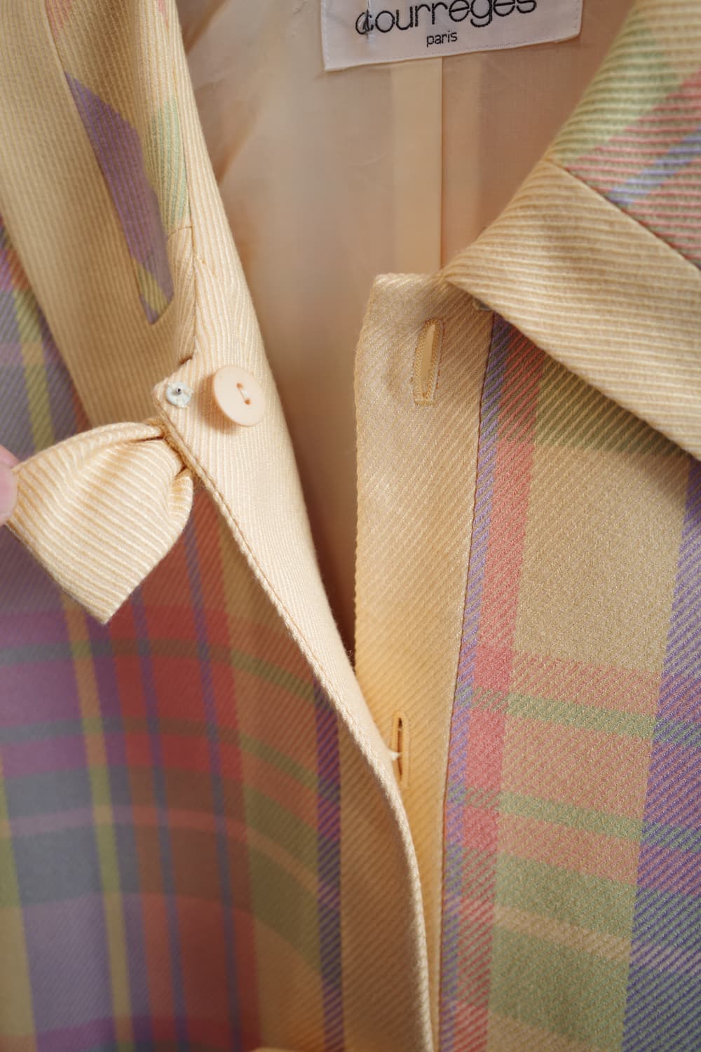 90s Courreges 쿠레쥬 울 체크 자켓  상품이미지4