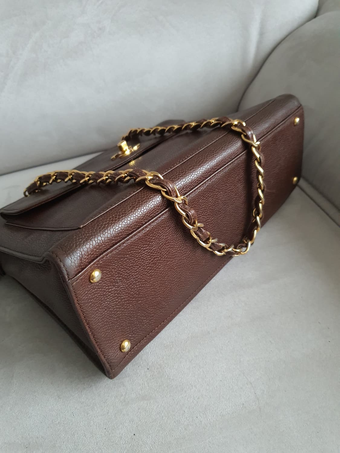 샤넬 빈티지 브라운 캐비어 숄더백 상품이미지3