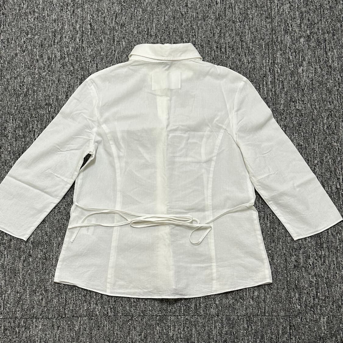 Seo 에스이오 화이트 코튼 타이 웨이스트 셔츠 SHEER TIE 상품이미지5