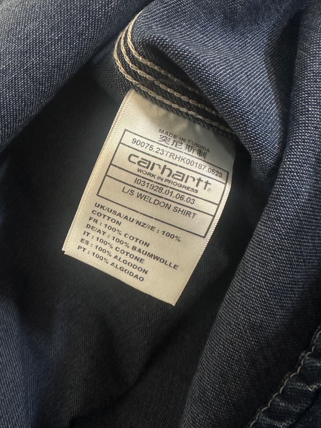 칼하트윕 L/S WELDON 셔츠 Blue stone washed (L) 상품이미지5