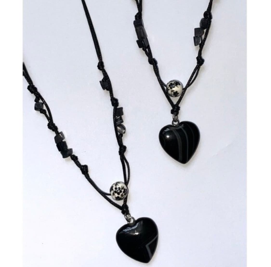 핀쿠노마루 원석 목걸이 (블랙 블라썸) (길이조절 가능) 상품이미지1