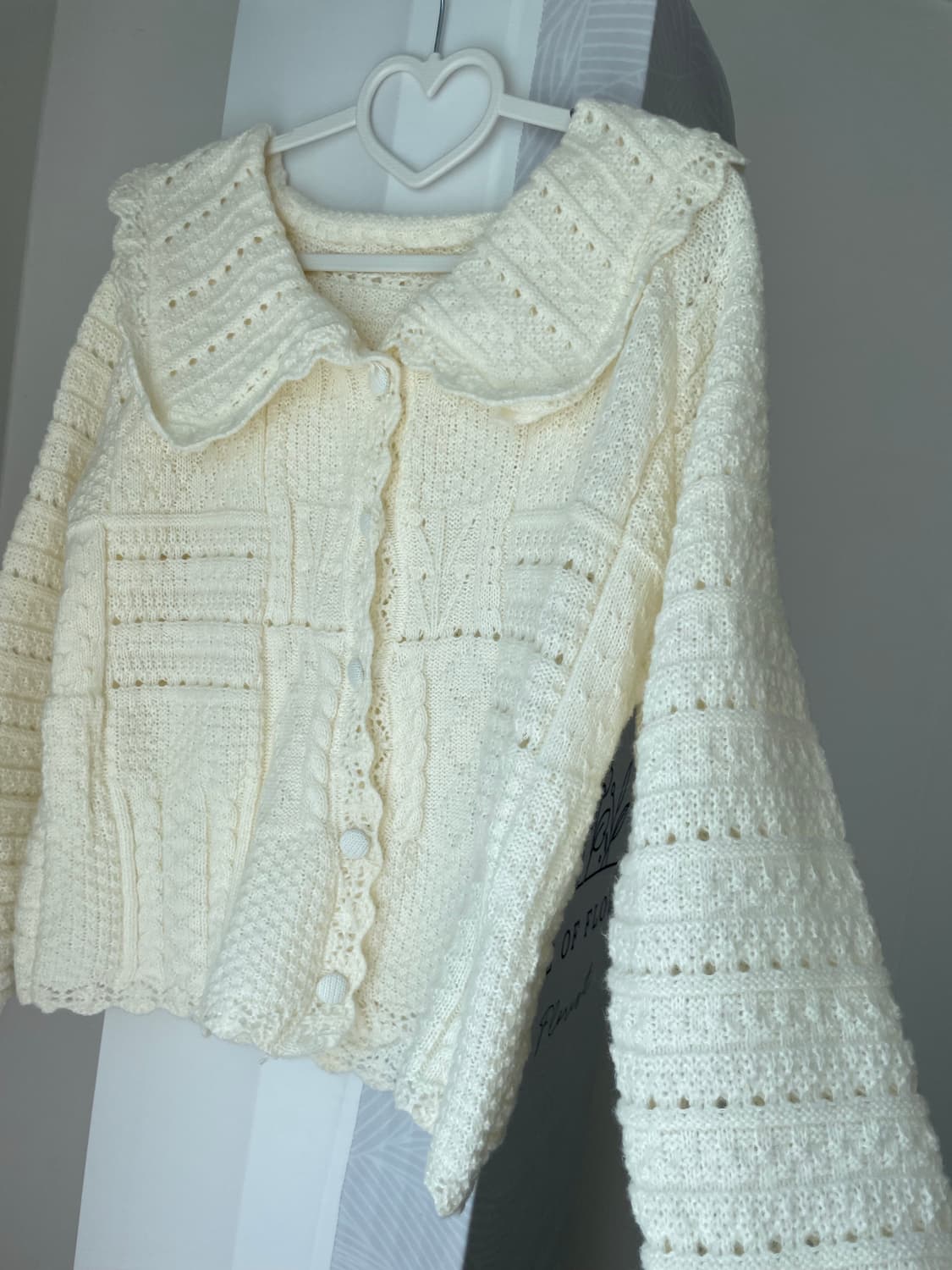 모리걸 펀칭 아이보리 가디건 상품이미지4