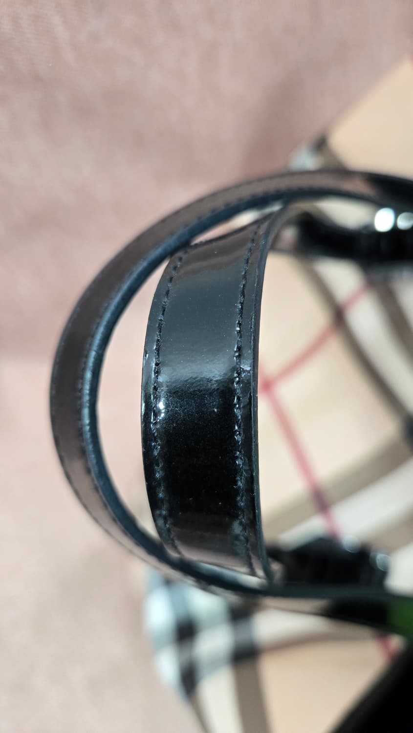 버버리 정품 노바 체크 토트 숄더백- 코팅된 캔버스 베이지색 오트  상품이미지7