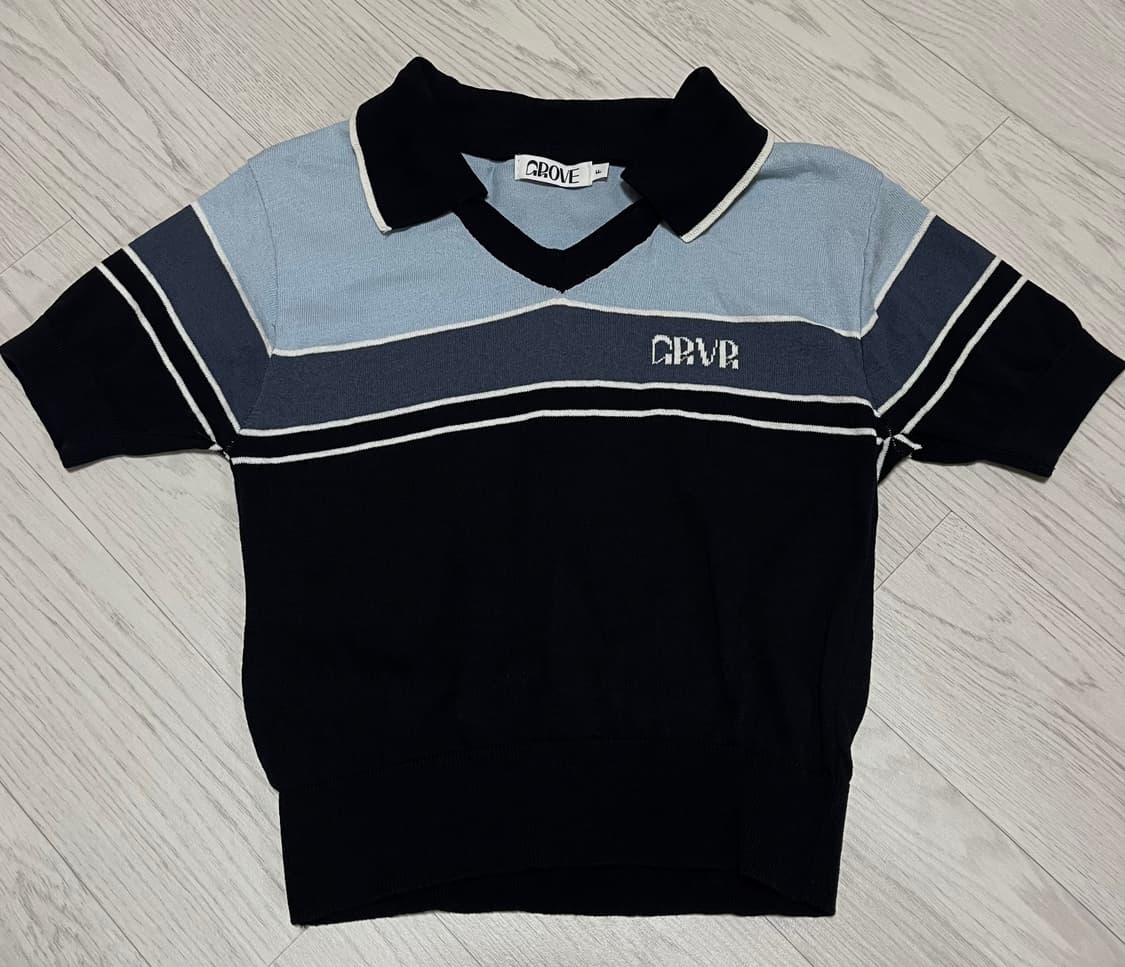 그로브 니트 반팔 ribel knit 네이비 상품이미지2